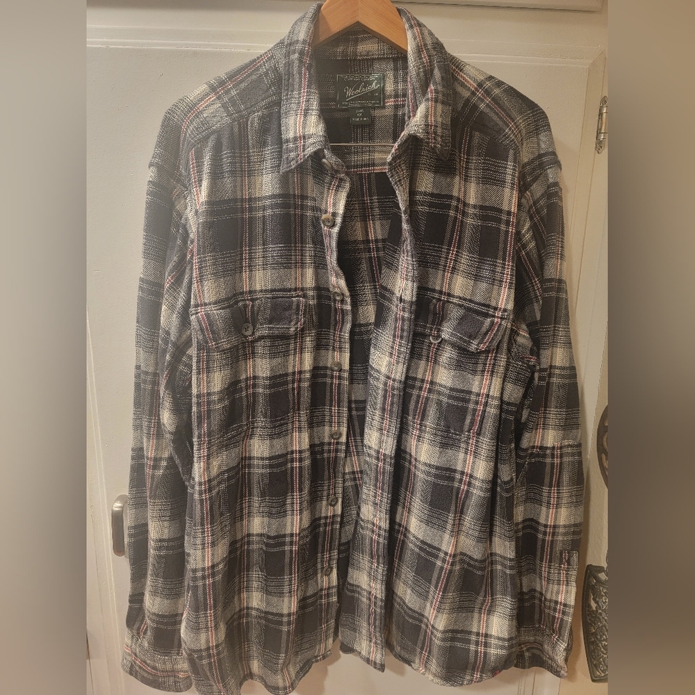 Woolrich Men's Size XXL Plaid Flannel Thick Button Down Shirt